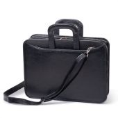 Портфель "Карьера", 36х31х7 см, искусственная кожа, 2 отделения, на молнии, черный, 162