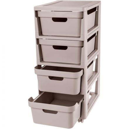 Комод BP_на колесах LUXE, 4 ящика, 300х385х690 мм (Светло-бежевый)