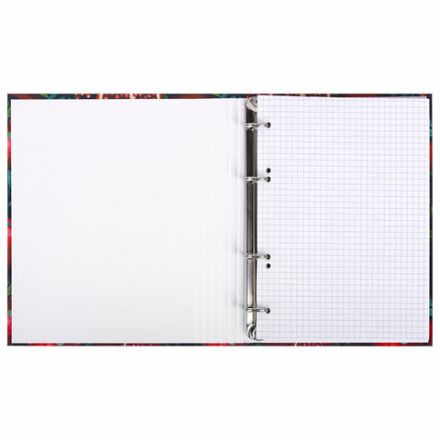 Тетрадь на кольцах А5 175х215 мм, 120 листов, твердый картон, фольга, клетка, BRAUBERG, "Pomegranate", 404720