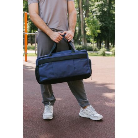 Сумка спортивная HEIKKI MOVE PLUS (ХЕЙКИ), отделение для обуви, синяя, 28х50х23 см, 273897