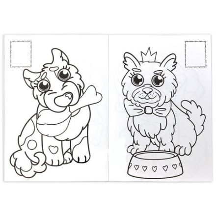 Книжка-раскраска С СИЯЮЩИМИ НАКЛЕЙКАМИ, АССОРТИ дизайнов, 195х276 мм, 16 стр., ПП