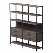 Набор стеллажных систем №7 Everprof EVO 1635x385x1840 Дуб Пасадена/Черный