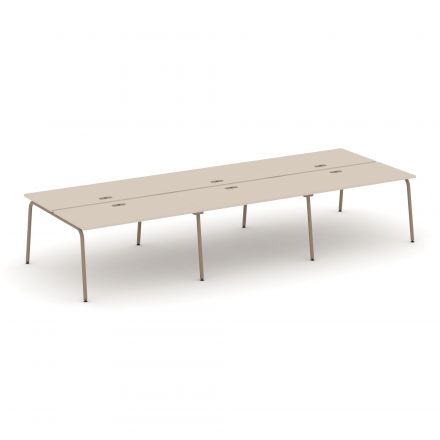 Estetica Рабочая станция на 6 мест ES.D.RS-6.3-LK Капучино/Латте металл 4140*1500*750 Estetica Рабочая станция на 6 мест ES.D.RS-6.3-LK Капучино/Латте металл 4140*1500*750