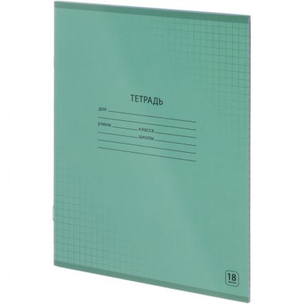 Тетрадь школьная А5, 18л клетка, Выбор есть зеленый 20шт/уп