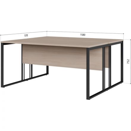 Рабочая станция Easy Loft 241S006 Ш1580 2раб.места дуб скандин Рабочая станция Easy Loft 241S006 Ш1580 2раб.места дуб скандин