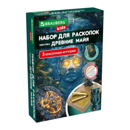 Набор для раскопок "Древние Майя" 16х23 см, инструменты, BRAUBERG KIDS, 665940