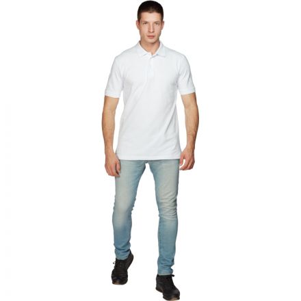 Рубашка Поло (190г.) кор.рукав бел.(L)