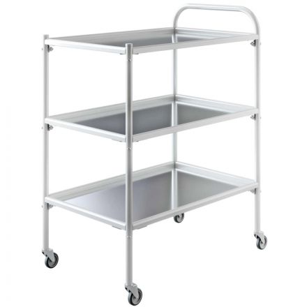 Стол процедурный MEG_передв.мет с 3полк. из нер.стали СПп-02-МСК (код 502М)