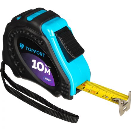 Рулетка 10мх25 мм с автостопом  TOPFORT Prof