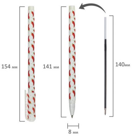 Ручка шариковая BRAUBERG SOFT TOUCH STICK "CHILI PEPPER", СИНЯЯ, мягкое покрытие, узел 0,7 мм, 143708