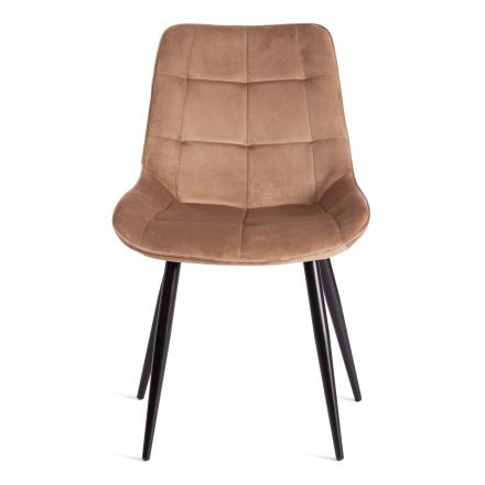 Стул ABRUZZO ( mod. 8060 ) металл/велюр, 54 х 62 х 83 см, коричневый (HLR11)/черный