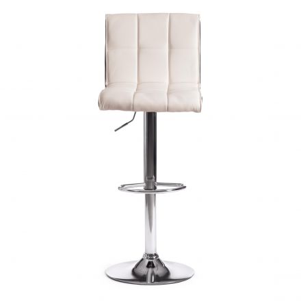 Стул барный BARBER (mod. KY711D) металл/экокожа, 43*50*92-103 см, белый/черный/хром