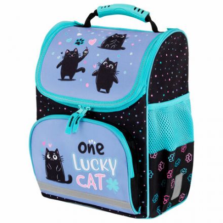 Ранец ПИФАГОР BASIC, 1 отделение, 3 кармана, эргономичная спинка, "Funny cats", 35х28х18 см, 273135
