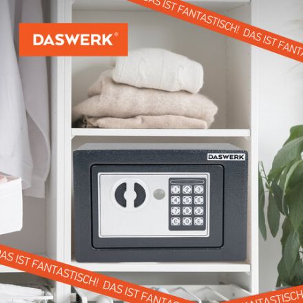 Сейф мебельный DASWERK (ДАСВЕРК) SC-170EL (170х230х170 мм), электронный замок, графит, 291338