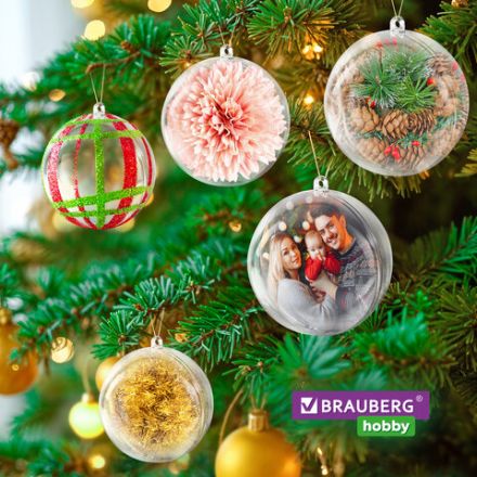 Пластиковые шары для поделок, 8 см, 10 шт., BRAUBERG HOBBY, 665392 Пластиковые шары для поделок, 8 см, 10 шт., BRAUBERG HOBBY, 665392