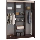 Шкаф-купе Сокол 3-ств.ШР-186.32 с зеркалом 1800x600x2400, венге/дуб