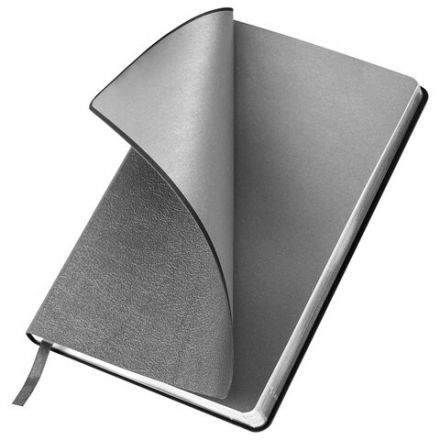 Ежедневник недатированный А5 138х213 мм BRAUBERG "Metallic", под кожу, 136 л., гибкий, серебряный, 113377