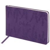 Еженедельник датированный 2026 МАЛЫЙ ФОРМАТ 105х160 мм, А6, BRAUBERG "Imprint", тиснение, фиолетовый, 117210