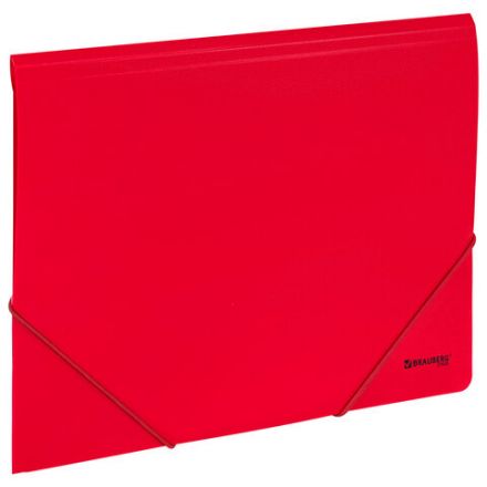 Папка на резинках А4 BRAUBERG UNIVERSAL, красная, до 300 листов, 0,5 мм, 273039