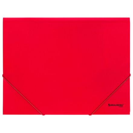 Папка на резинках А4 BRAUBERG UNIVERSAL, красная, до 300 листов, 0,5 мм, 273039