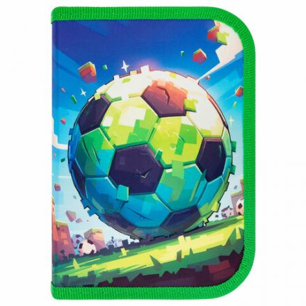 Пенал ПИФАГОР, 1 отделение, 1 откидная планка, полиэстер, 19х13 см, "Football match", 273476