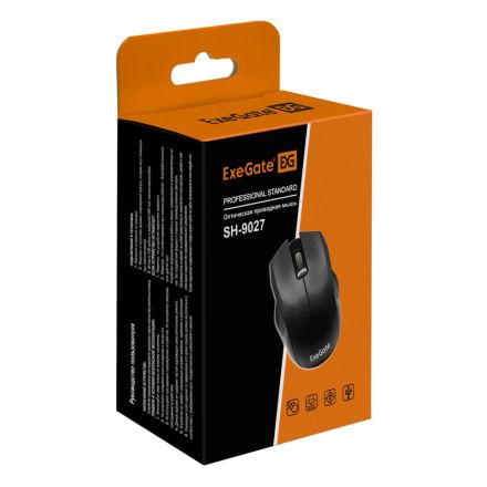 Мышь компьютерная ExeGate SH-9027 черная (EX264100RUS)