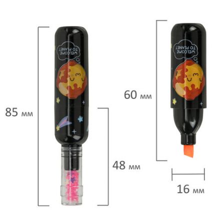 Набор текстовыделителей 6 НЕОНОВЫХ ЦВЕТОВ, ЮНЛАНДИЯ "КОСМОС", линия 1-5 мм, 152512