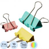 Зажимы для бумаг Attache 19/25/32 мм цветные (10 штук в упаковке)