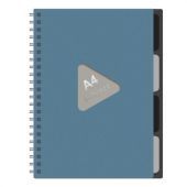 Тетрадь обложка пластик, А4 80 л., гребень, 4 разделителя, клетка, BRAUBERG, синий, 405364