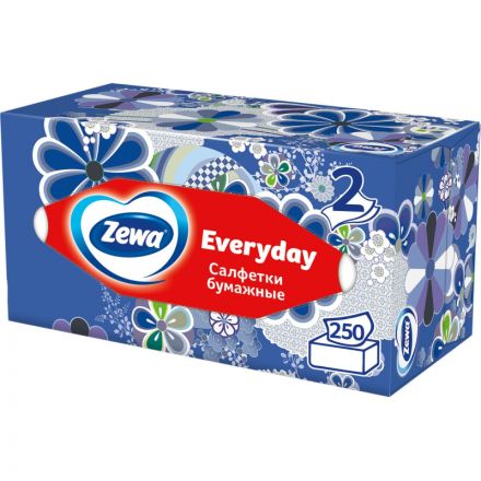 Салфетки косметические ZEWA Everyday 2-сл 250шт/уп 8679