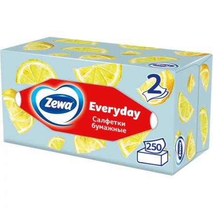 Салфетки косметические ZEWA Everyday 2-сл 250шт/уп 8679