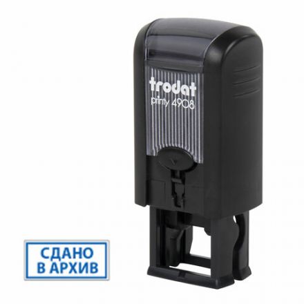 Оснастка для штампа, размер оттиска 15х7 мм, синий, TRODAT 4908 P3, подушка в комплекте, 95114