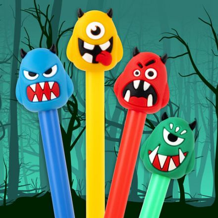 Ручка с топпером шариковая ЮНЛАНДИЯ "Монстрик", корпус ассорти, СИНЯЯ, пишущий узел 0,7 мм, 143798 Ручка с топпером шариковая ЮНЛАНДИЯ "Монстрик", корпус ассорти, СИНЯЯ, пишущий узел 0,7 мм, 143798