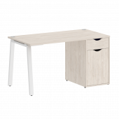 Home Office Стол письменный VR.SP-3-138.1.A Денвер светлый/Белый металл 1380*720*750