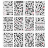 Наклейки-тату переводные "Ассорти", 29х15,5 см, ассорти 12 видов, FUNSTER (ФАНСТЕР), 666106