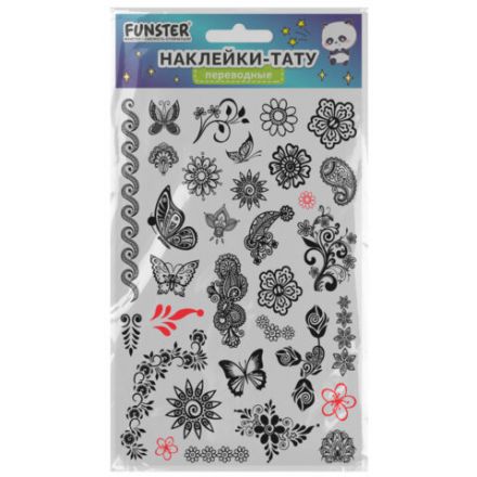 Наклейки-тату переводные "Ассорти", 29х15,5 см, ассорти 12 видов, FUNSTER (ФАНСТЕР), 666106 Наклейки-тату переводные "Ассорти", 29х15,5 см, ассорти 12 видов, FUNSTER (ФАНСТЕР), 666106