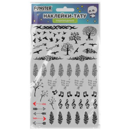 Наклейки-тату переводные "Ассорти", 29х15,5 см, ассорти 12 видов, FUNSTER (ФАНСТЕР), 666106 Наклейки-тату переводные "Ассорти", 29х15,5 см, ассорти 12 видов, FUNSTER (ФАНСТЕР), 666106