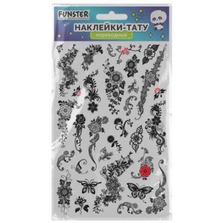 Наклейки-тату переводные "Ассорти", 29х15,5 см, ассорти 12 видов, FUNSTER (ФАНСТЕР), 666106 Наклейки-тату переводные "Ассорти", 29х15,5 см, ассорти 12 видов, FUNSTER (ФАНСТЕР), 666106