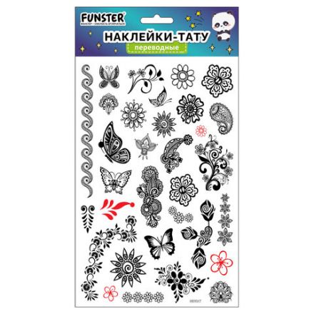 Наклейки-тату переводные "Ассорти", 29х15,5 см, ассорти 12 видов, FUNSTER (ФАНСТЕР), 666106 Наклейки-тату переводные "Ассорти", 29х15,5 см, ассорти 12 видов, FUNSTER (ФАНСТЕР), 666106