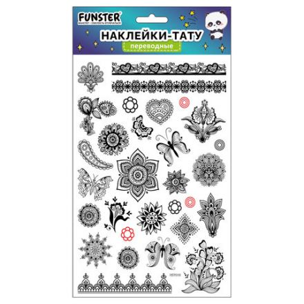 Наклейки-тату переводные "Ассорти", 29х15,5 см, ассорти 12 видов, FUNSTER (ФАНСТЕР), 666106 Наклейки-тату переводные "Ассорти", 29х15,5 см, ассорти 12 видов, FUNSTER (ФАНСТЕР), 666106