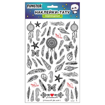 Наклейки-тату переводные "Ассорти", 29х15,5 см, ассорти 12 видов, FUNSTER (ФАНСТЕР), 666106 Наклейки-тату переводные "Ассорти", 29х15,5 см, ассорти 12 видов, FUNSTER (ФАНСТЕР), 666106