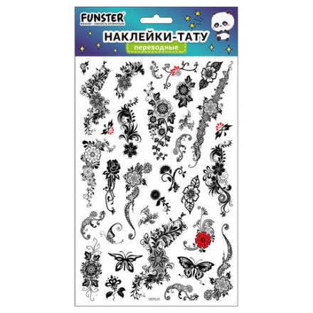 Наклейки-тату переводные "Ассорти", 29х15,5 см, ассорти 12 видов, FUNSTER (ФАНСТЕР), 666106 Наклейки-тату переводные "Ассорти", 29х15,5 см, ассорти 12 видов, FUNSTER (ФАНСТЕР), 666106