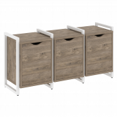 Loft Тумба на регулируемых опорах наборная. Вариант №5 VR.L-TN-5.O Тиквуд тёмный/Белый металл 1440*460*719