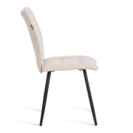 Стул обеденный Bari флок , молочный/черный, 4, 46х55х89