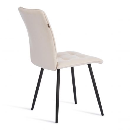 Стул обеденный Bari флок , молочный/черный, 4, 46х55х89