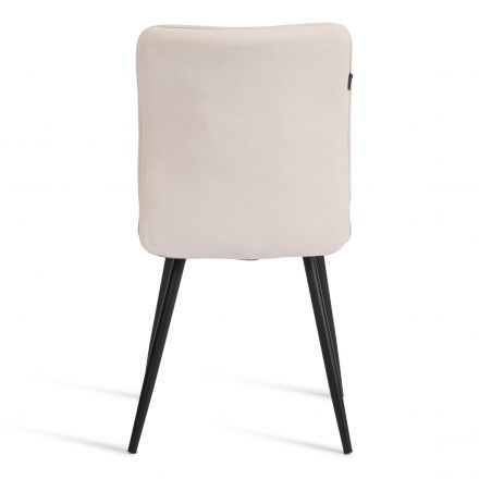 Стул обеденный Bari флок , молочный/черный, 4, 46х55х89