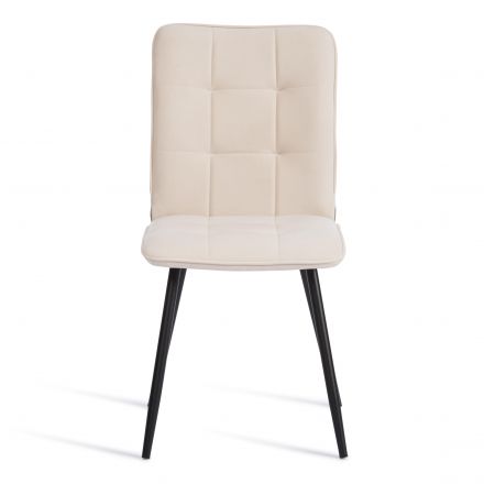 Стул обеденный Bari флок , молочный/черный, 4, 46х55х89