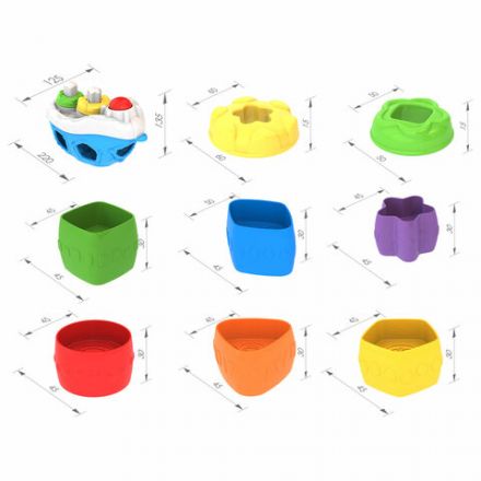 Игра-сортер дидактическая "Кораблик", пластиковая, 4 формочки, 6 вставок, НОРДПЛАСТ, 1300