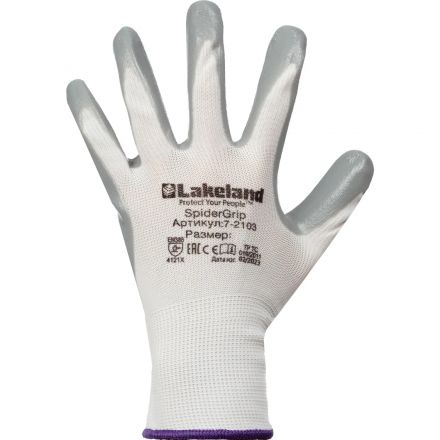 Перчатки защит. полиэфирн. Lakeland SpiderGrip 7-2103 с нитр.покр. р.XL