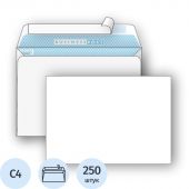 Конверт BusinessPost C4 100 г/кв.м белый стрип с внутренней запечаткой (250 штук в упаковке)